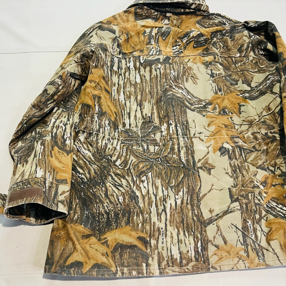 VTG 10X Gore Tex Rainwear Camo Hunt Real Tree Bark‎ Woodland Jacket XL-Tall USA- - Picture 10 of 12